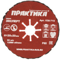 Круг лепестковый торцевой (125 мм; Р80) ПРАКТИКА 038-715