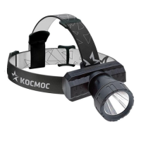Фонарь (3 Вт ХРЕ, литий 1000 mAh, зарядка от micro USB, шнур в комплекте) Космос KocAcHead3W