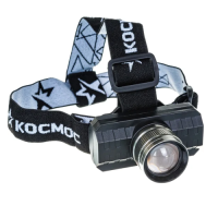 фонарь налобный космос с зумом koch3wzoo, 3вт хре, литий 1200mah, зарядка micro usb, шнур в комплект_Интернет-магазин ГАРО