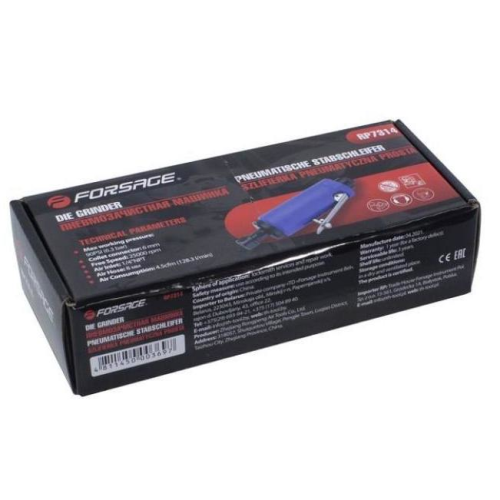 Пневмозачистная машинка с прорезин. рукояткой (цанги: 3; 6 мм, 25000об/мин) Forsage F-RP7314 50342