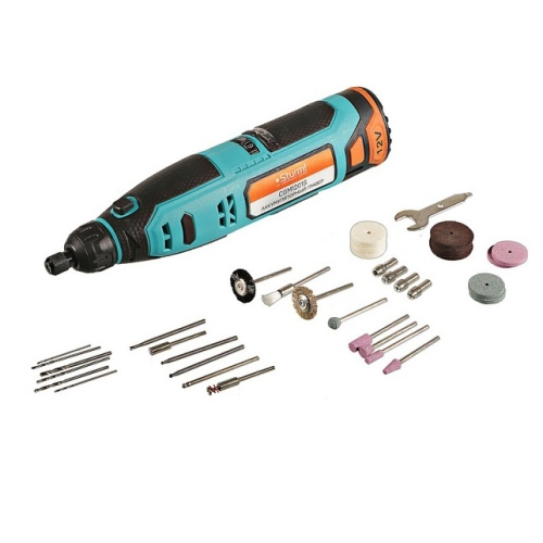 Гравер аккумуляторный (12 В, 5000-25000об/мин, 50акс,1x2.0Ач, ЗУ) STURM CGM1201S