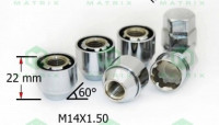 Секретные гайки  М14-1,5 высота 22мм МАТРИКС
