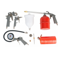 Набор пневматического инструмента  5 пр. (к/р с верхним бачком) Fubag 120101