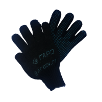 Перчатки х/б 5 нити 7,5 класс с ПВХ, черные 
