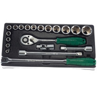 ложемент 1/2" 6-гр. набор головок и аксессуаров 20 пр. hans tt-16f_Интернет-магазин ГАРО