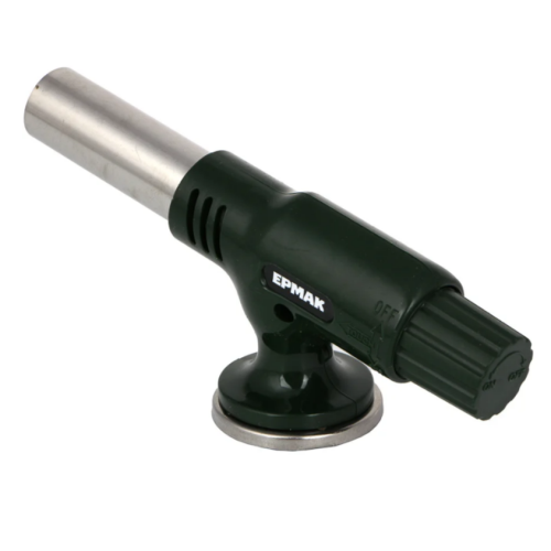 Газовая горелка с пьезорозжигом, цанговый захват, широкое cопло ЕРМАК 333-085