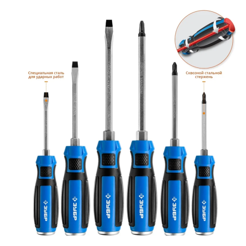 Набор ударных отверток ЗУБР Профессионал Ударник 25026