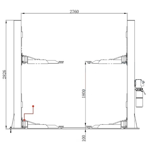 Подъёмник 2-х стоечный с нижней синхронизацией 4 т ТЕМП T4М 380V C (380В)