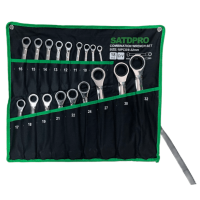 Набор ключей комбинированных трещоточных 18 пр. 18-32 мм SATDFRO