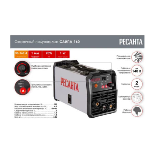 Сварочный полуавтомат САИПА-160 Ресанта