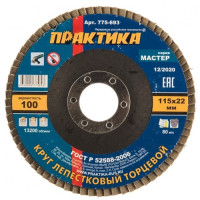 Круг лепестковый торцевой (115 мм; Р100) ПРАКТИКА 775-693